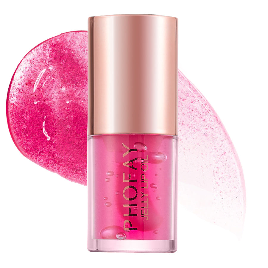 ALTAY Jelly Lip Oil applied with doe-foot applicator, glass-like glossy finish