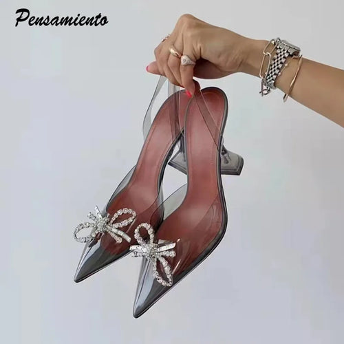ALTAY Rhinestone Transparent Heels