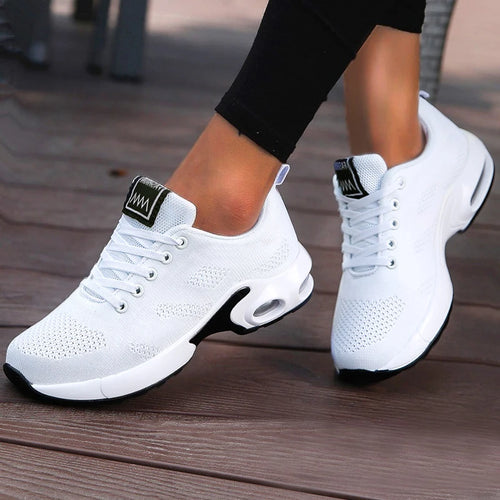 ALTAY White Platform Mesh Flats