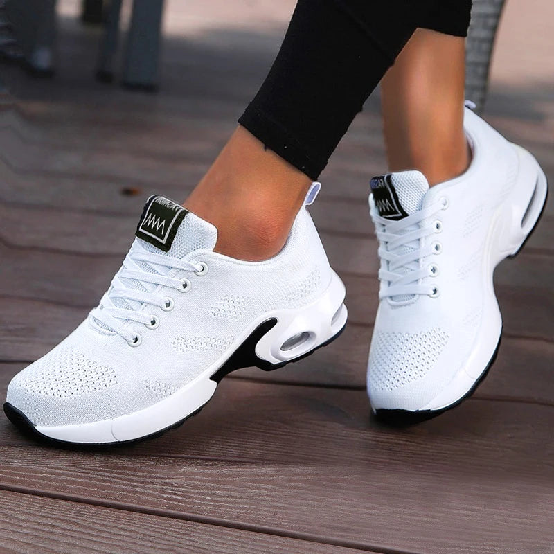 ALTAY White Platform Mesh Flats