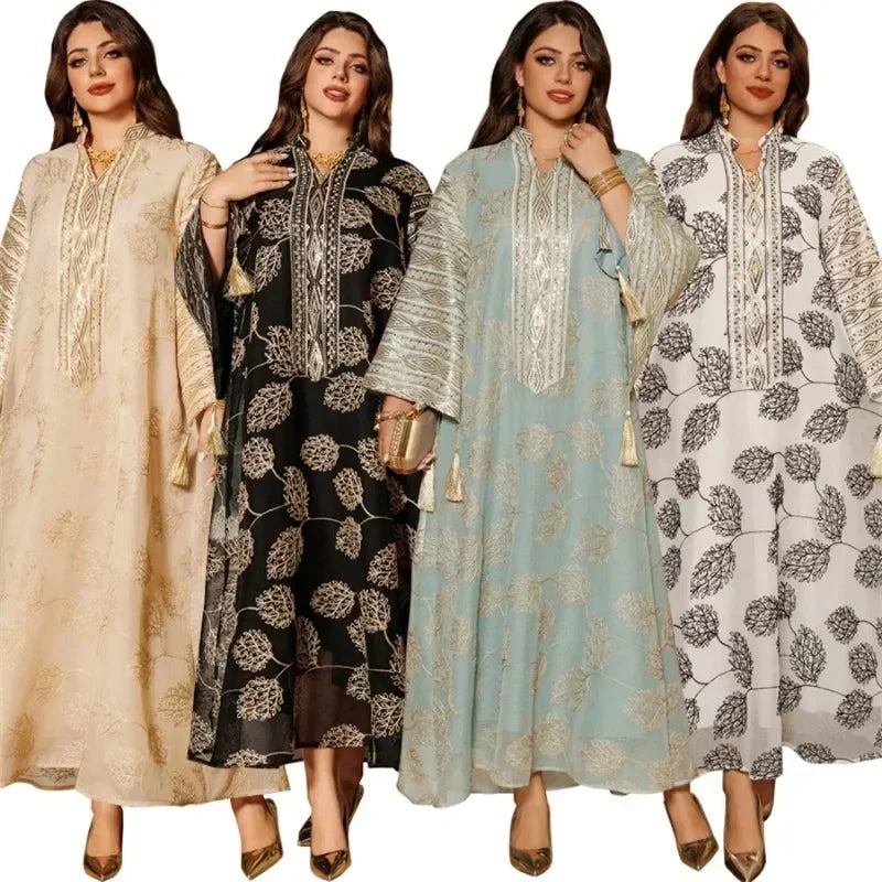 ALTAY Embroidered Sequin Maxi Abaya