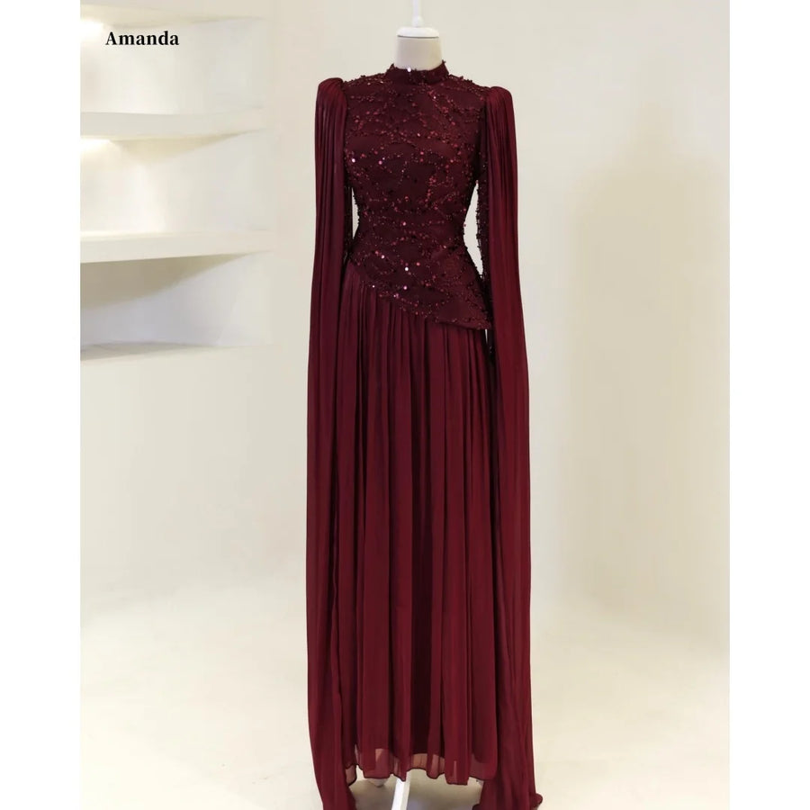 ALTAY High-Neck Beaded Prom Dress