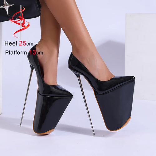 ALTAY Black Platform Pointed Toe Heels