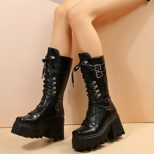 ALTAY Mid Platform Wedge Boots