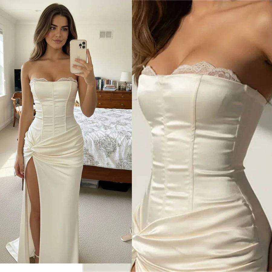 ALTAY Sweethart Satin Sheath Wedding Dress