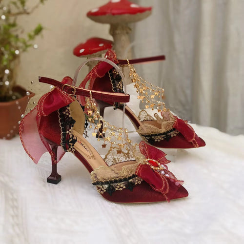 ALTAY Pointed Toe Bow Heels