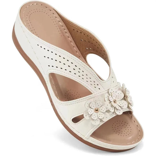 ALTAY Floral Hollow Wedge Sandals