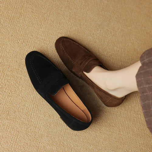 ALTAY Black Suede Flats