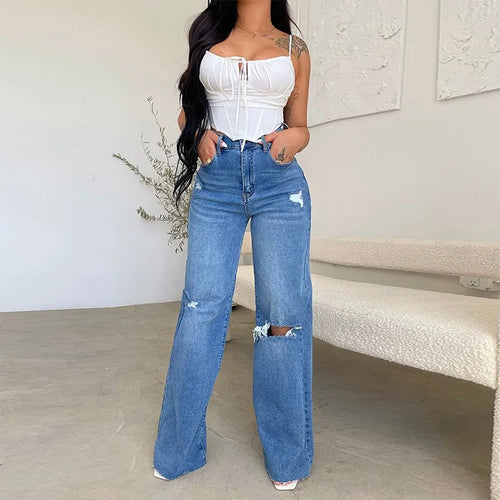 ALTAY Distressed Flared Jeans — Light Wash