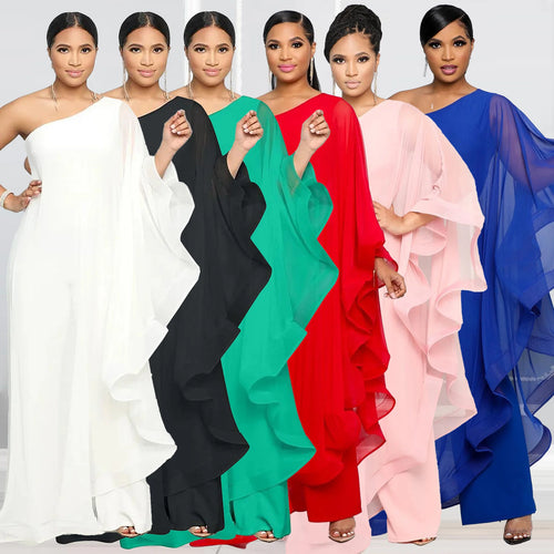 ALTAY One-Shoulder Cape Jumpsuit