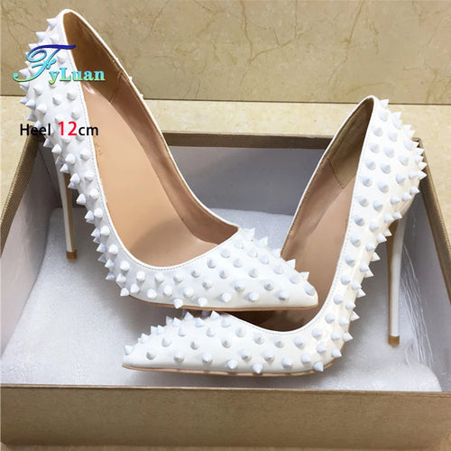 ALTAY Rivet White Heels