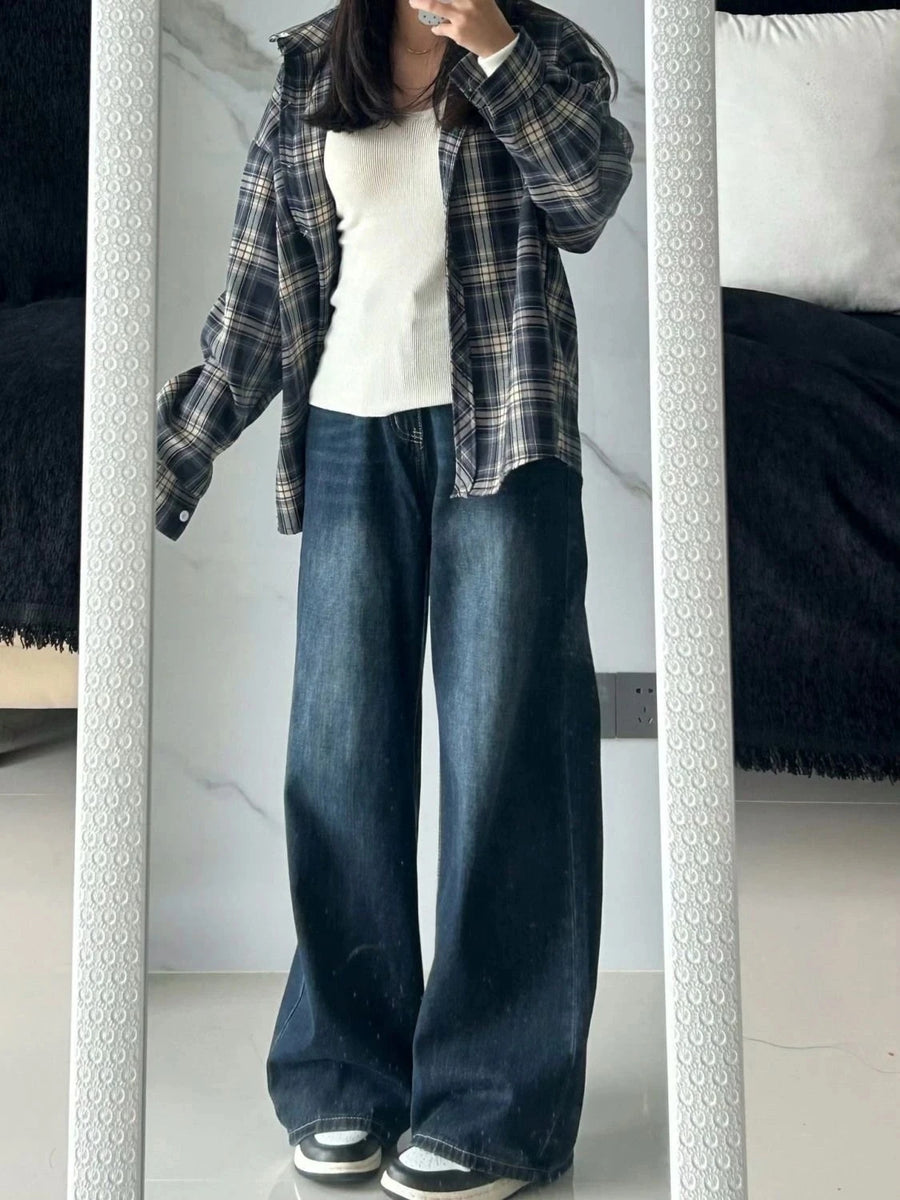 ALTAY High-Waist Straight-Leg Baggy Jeans