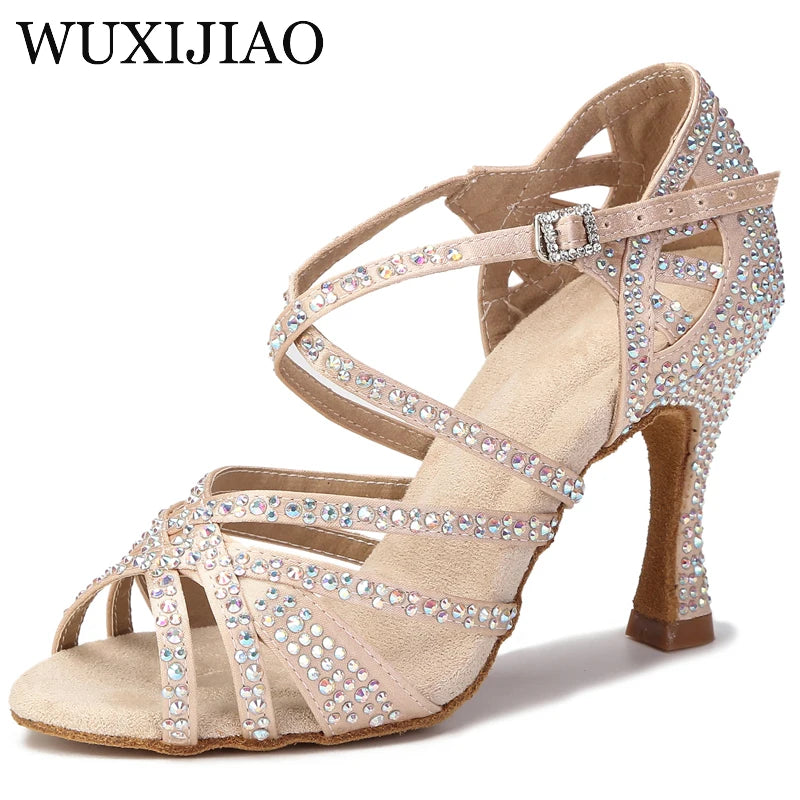 ALTAY Rhinestone Satin Heels