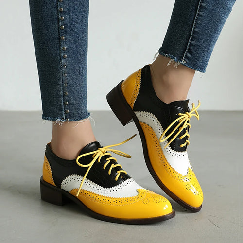 ALTAY Blue Round Toe Lace-Up Flats