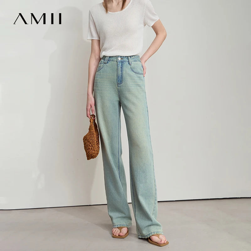 ALTAY Denim Wide Leg Straight Retro Jeans