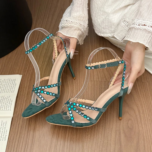 ALTAY Water Diamond Cross Belt Heels