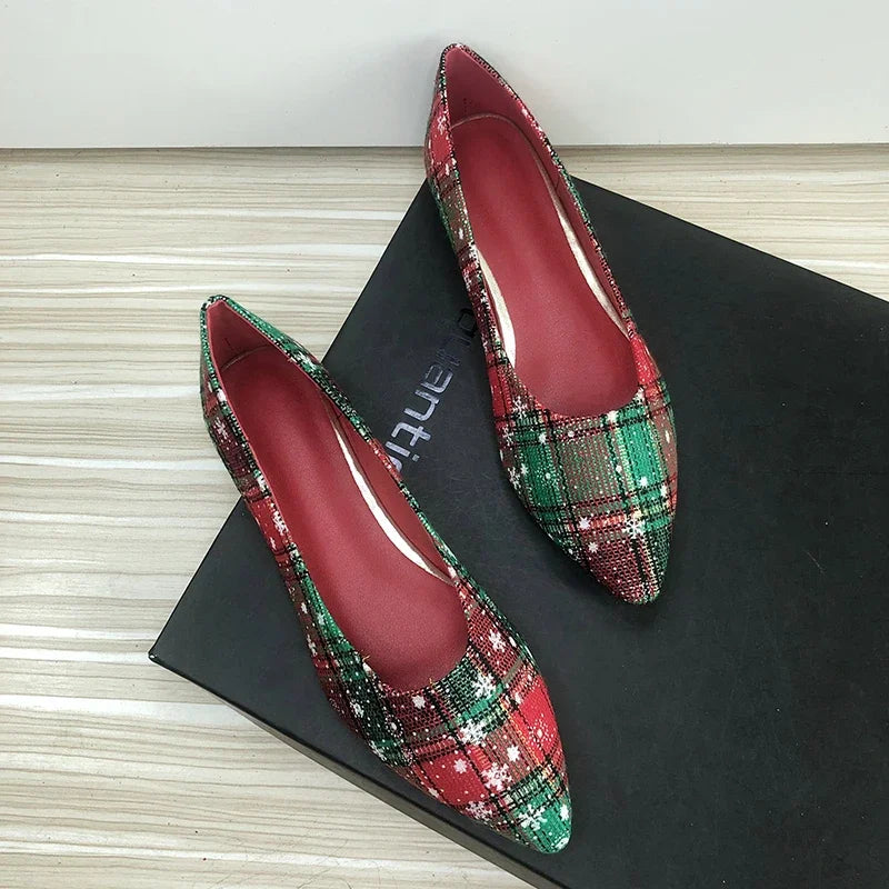 ALTAY Red Pointed Toe Flats
