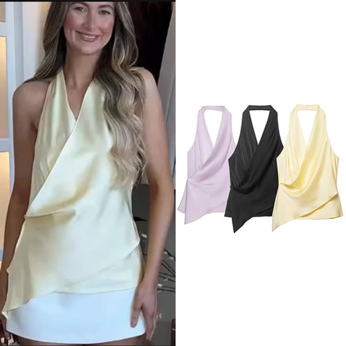 ALTAY Satin Halter Top