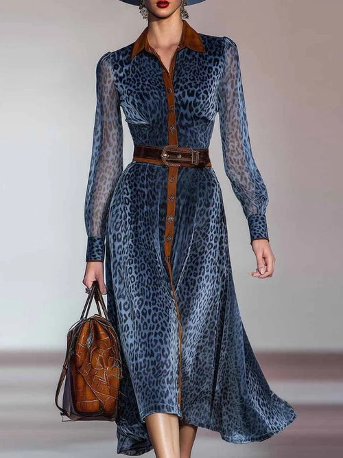 ALTAY Leopard Print Mesh Dress