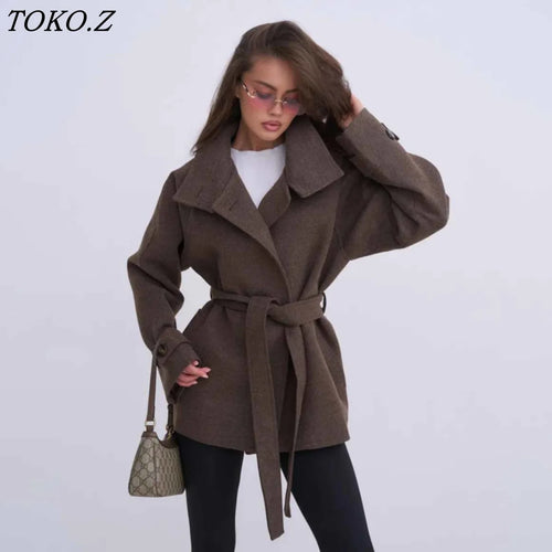 ALTAY Lapel Poly Blend Short Coat