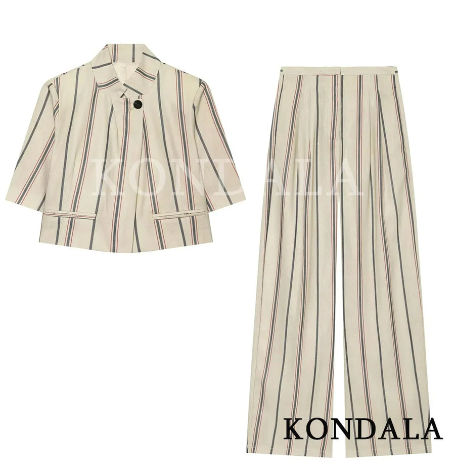 ALTAY Striped Single Button Set