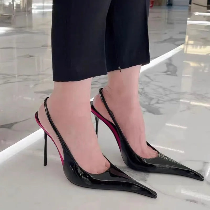 ALTAY Pointed Toe Patent Leather Heels