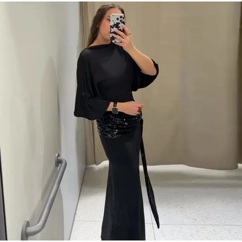 ALTAY Backless Sequin Dress