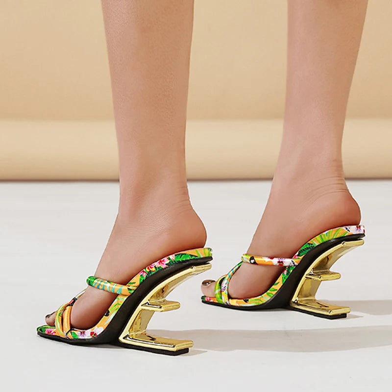 ALTAY Wedge Square Toe Sandals