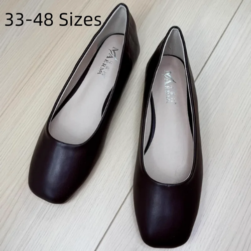 ALTAY Brown Square Toe Flats