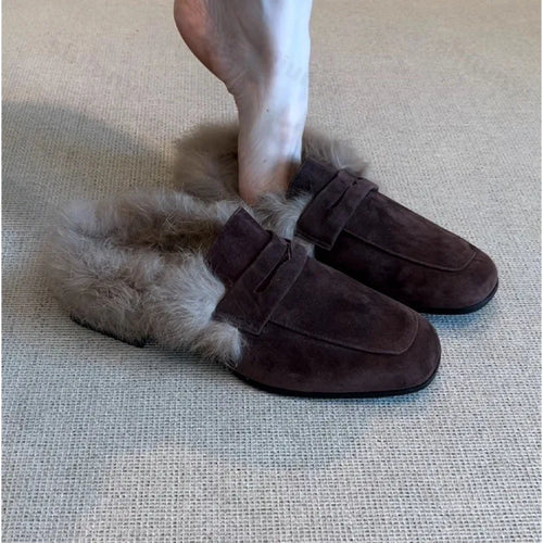 ALTAY Square Toe Suede Flats