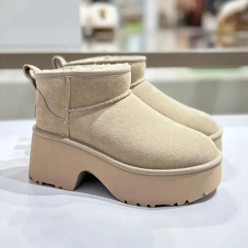 ALTAY Thick Sole Fur Heels