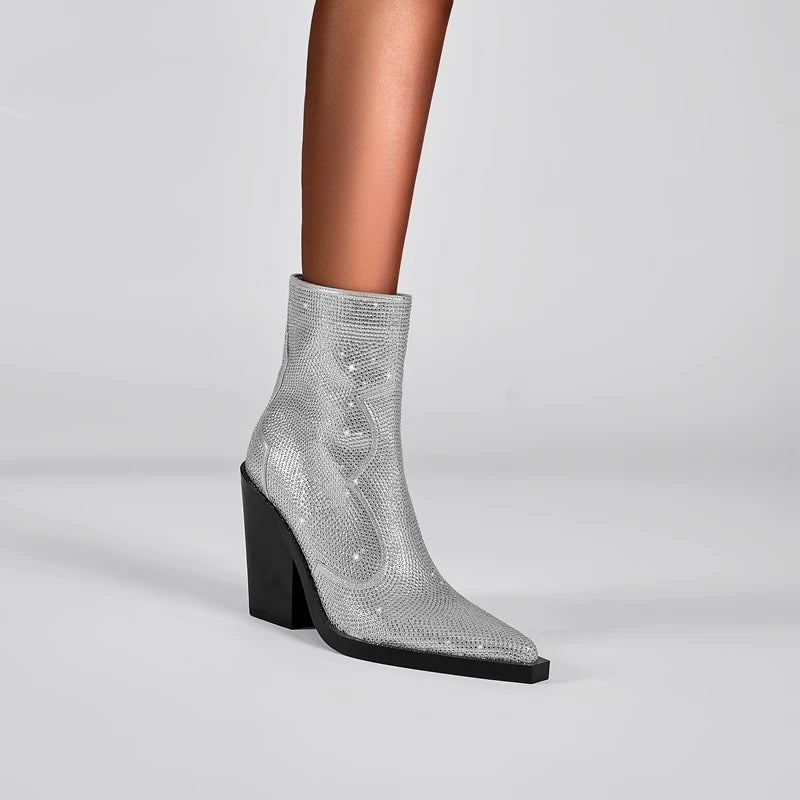 ALTAY Rhinestone Western Heels