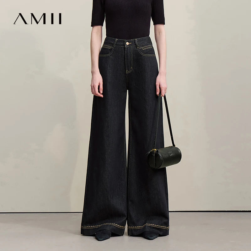 ALTAY Denim Wide Leg Embroidered Jeans