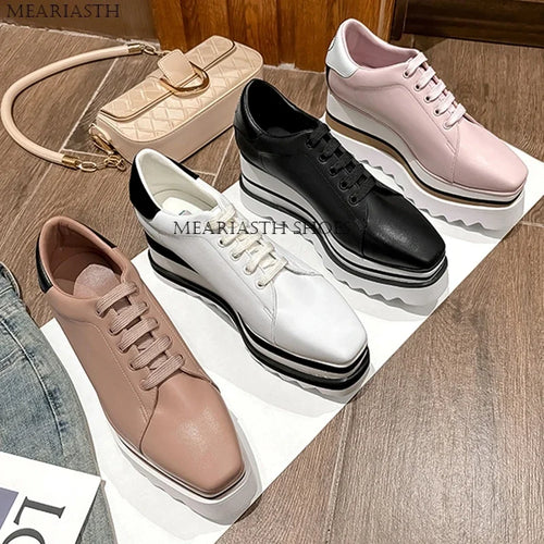 ALTAY Platform Lace-Up Casual Flats