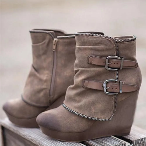 ALTAY Suede Wedge Boots