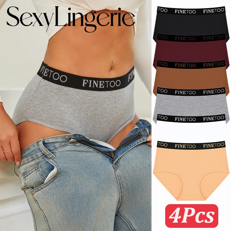 ALTAY Cotton High Waist Seamless Panties (4-Pack) Style 3