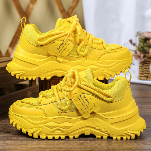 ALTAY Yellow Platform Mesh Sneakers