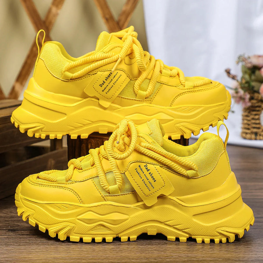 ALTAY Yellow Platform Mesh Sneakers