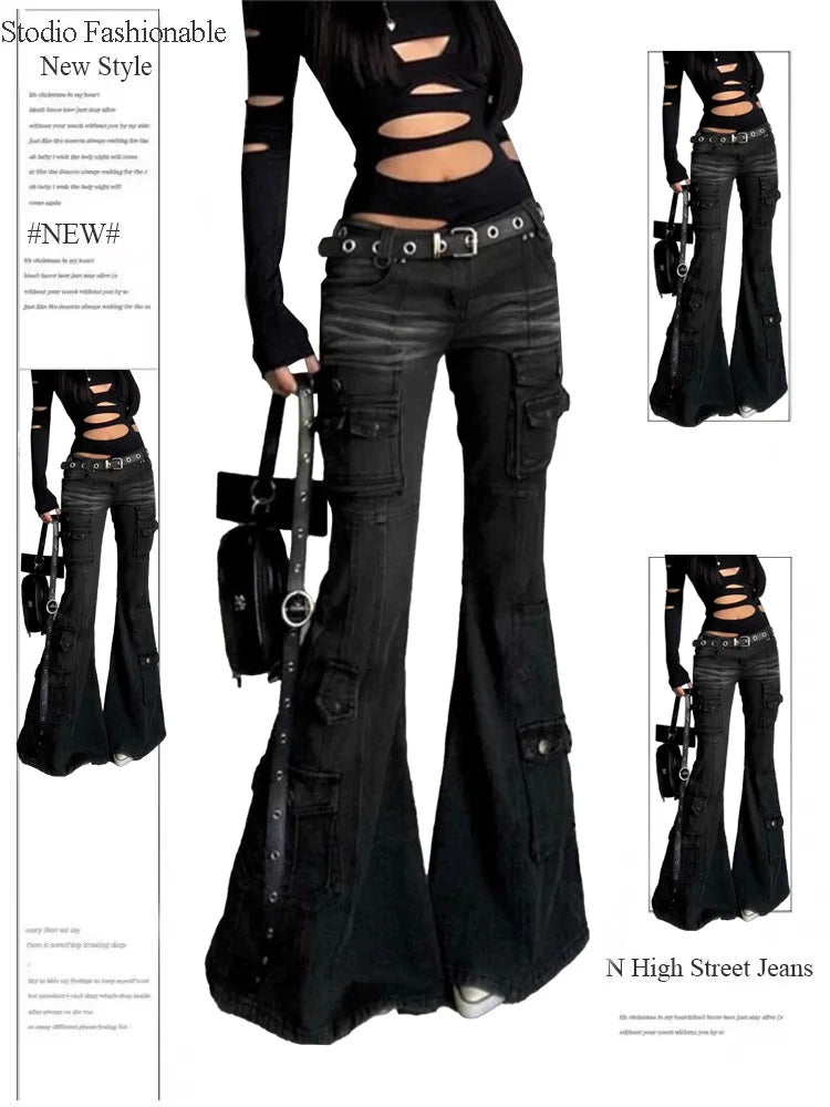 ALTAY Denim Flare Cargo Jeans