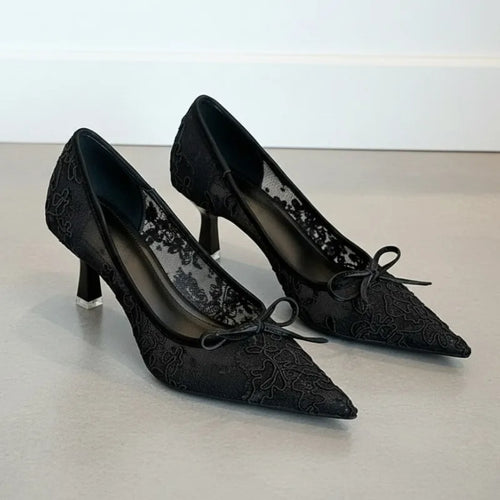 ALTAY Pointed Toe Mesh Heels