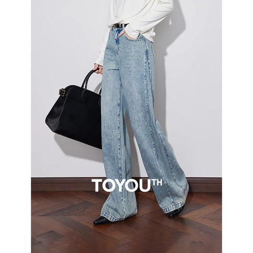 ALTAY Mide Denim Wide Leg Straight Jeans