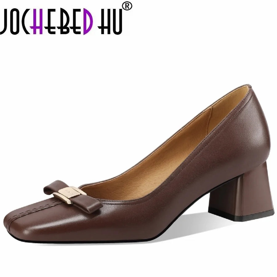 ALTAY Square Toe Genuine Leather Flats