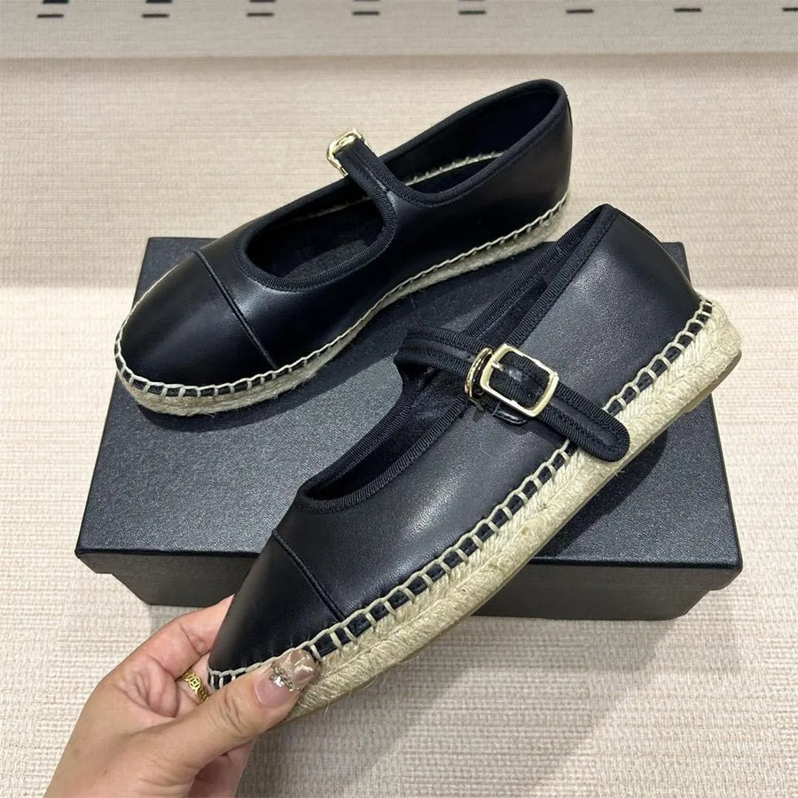 ALTAY Round Toe Buckle Strap Flats