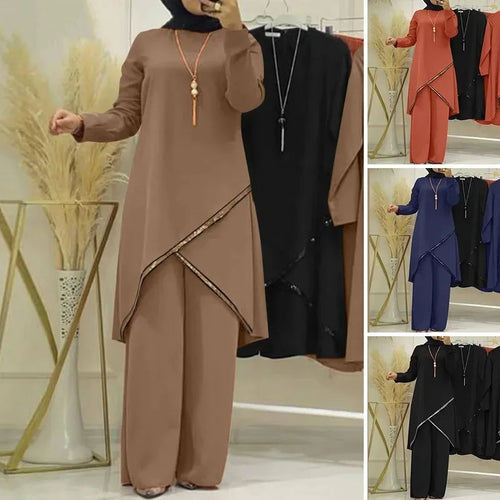 ALTAY Blouse & Wide-Leg Pants Abaya Set