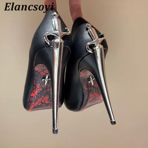 ALTAY Metal Pointed Toe Heels