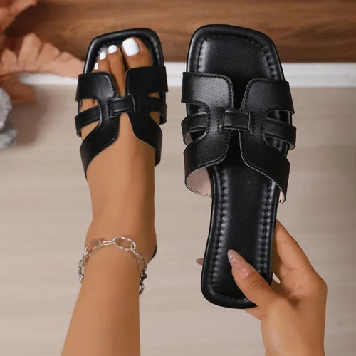ALTAY Square-Toe Flat Sandals