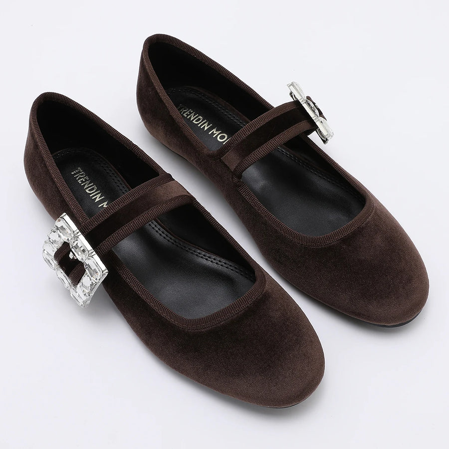 ALTAY Round Toe Ankle Strap Flats