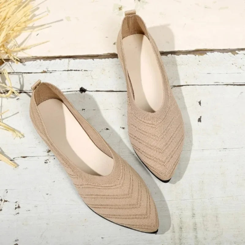 ALTAY Pointed Toe Knitted Flats