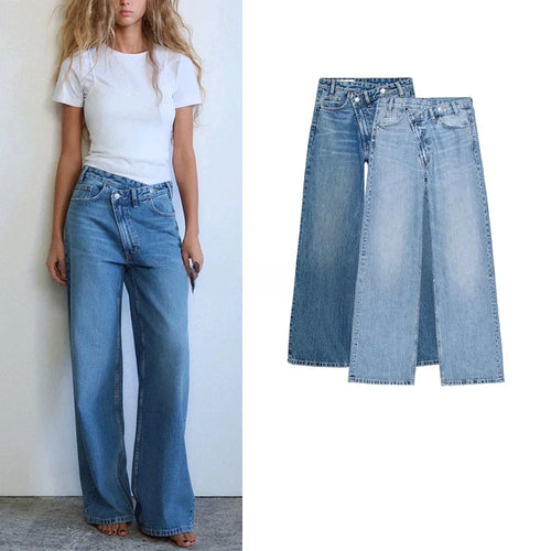 ALTAY Waist Wide Leg Straight Jeans