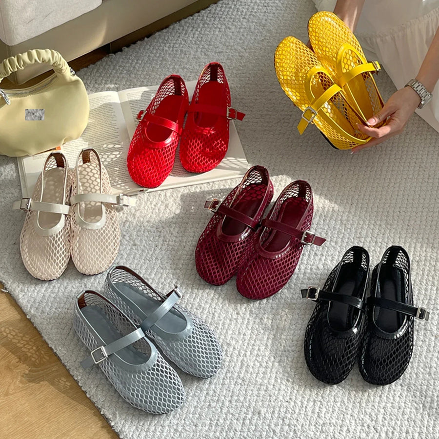 ALTAY Round Toe Mesh Comfortable Flats